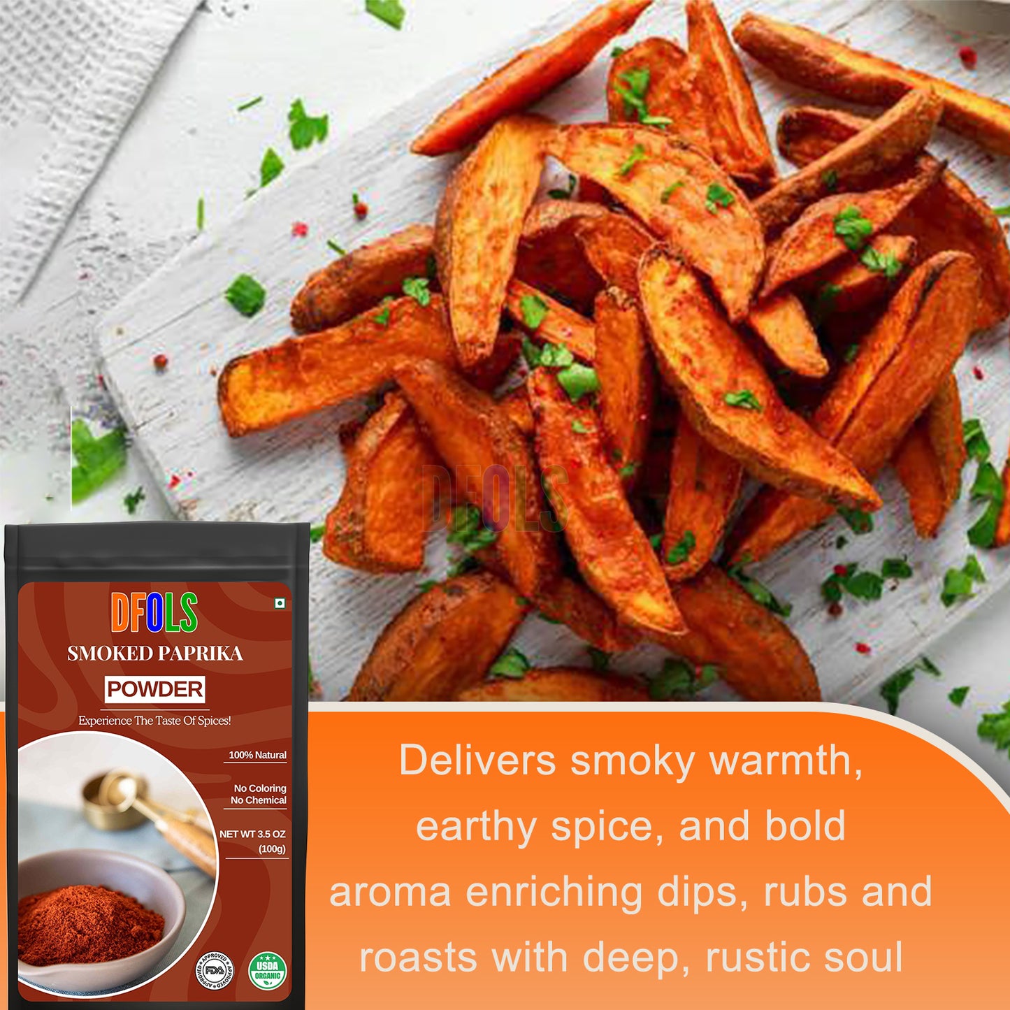 Premium Smoked Paprika Powder – Rich, Smoky Flavor for Cooking, Grilling, and Spices – Perfect for Seasoning, Rubs, and Sauces - DFOLS