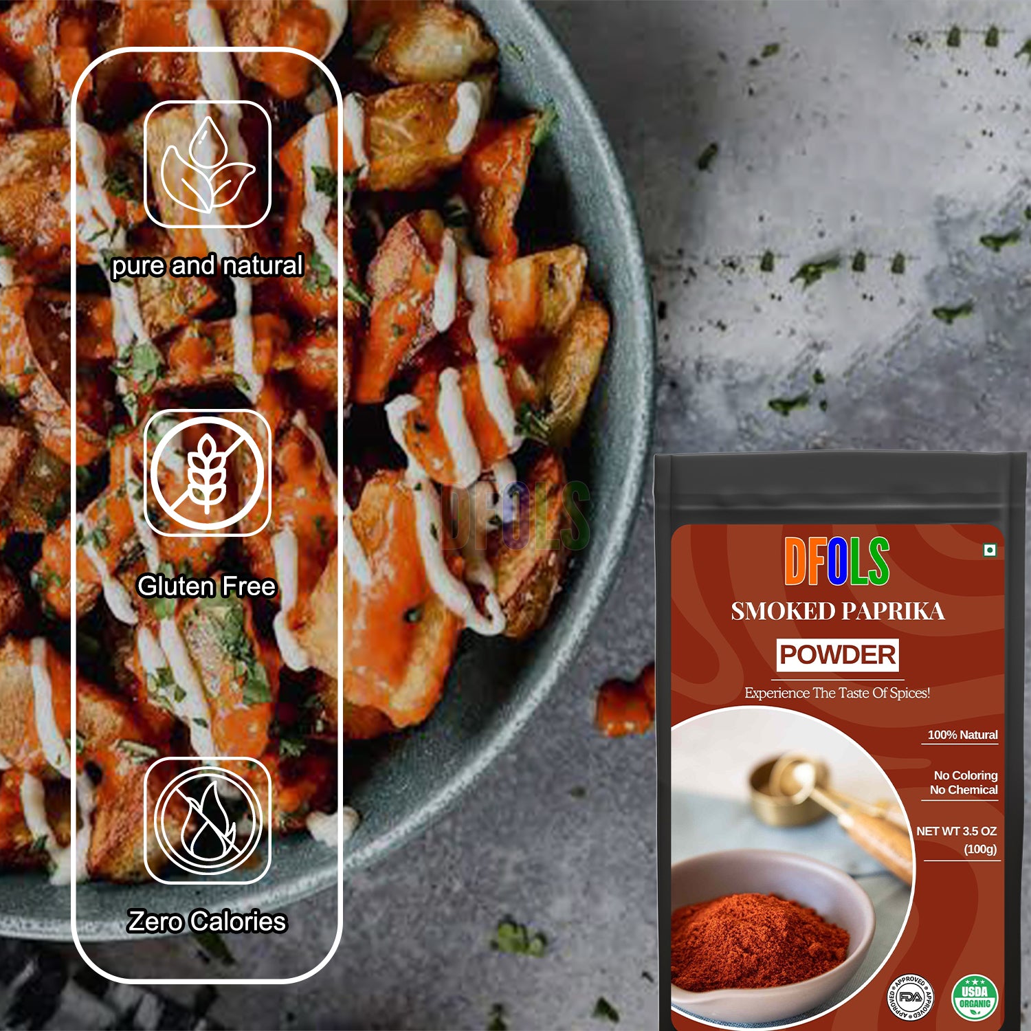 Premium Smoked Paprika Powder – Rich, Smoky Flavor for Cooking, Grilling, and Spices – Perfect for Seasoning, Rubs, and Sauces - DFOLS