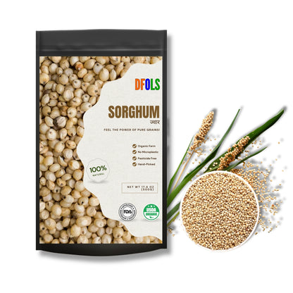 Organic Whole Sorghum (Jowar) Grain | Gluten-Free, High Fiber, Protein-Rich Superfood | Healthy Ancient Grain for Cooking, Baking & Everyday Nutrition