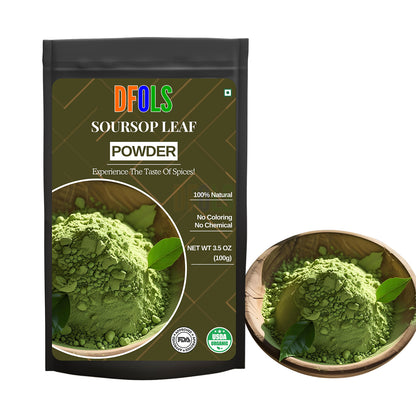 Soursop Leaf Powder – 100% Natural Graviola Leaf Powder for Tea & Wellness (4 oz Jar) – Non-GMO, Gluten-Free, Vegan, Herbal Superfood - DFOLS