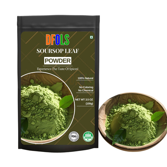 Soursop Leaf Powder – 100% Natural Graviola Leaf Powder for Tea & Wellness (4 oz Jar) – Non-GMO, Gluten-Free, Vegan, Herbal Superfood - DFOLS