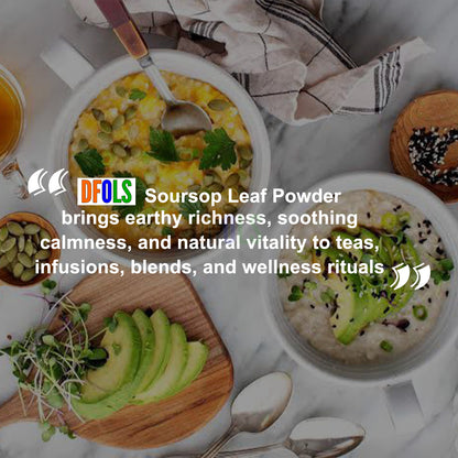 Soursop Leaf Powder – 100% Natural Graviola Leaf Powder for Tea & Wellness (4 oz Jar) – Non-GMO, Gluten-Free, Vegan, Herbal Superfood - DFOLS