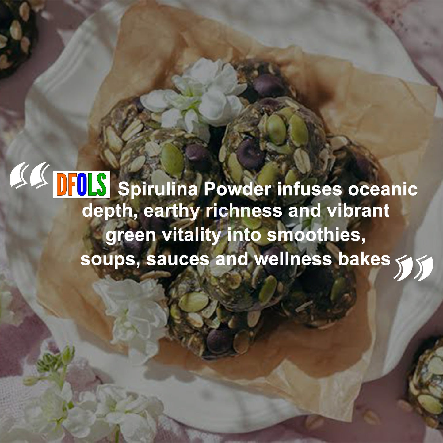 Premium Spirulina Powder | 100% Pure Natural Superfood | Rich in Protein, Vitamins & Antioxidants | Supports Energy, Detox, Immunity & Overall Wellness - DFOLS