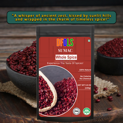 DFOLS Sumac Whole Spice Cooking 0.22lb 3.5oz 100g スマックパウダー