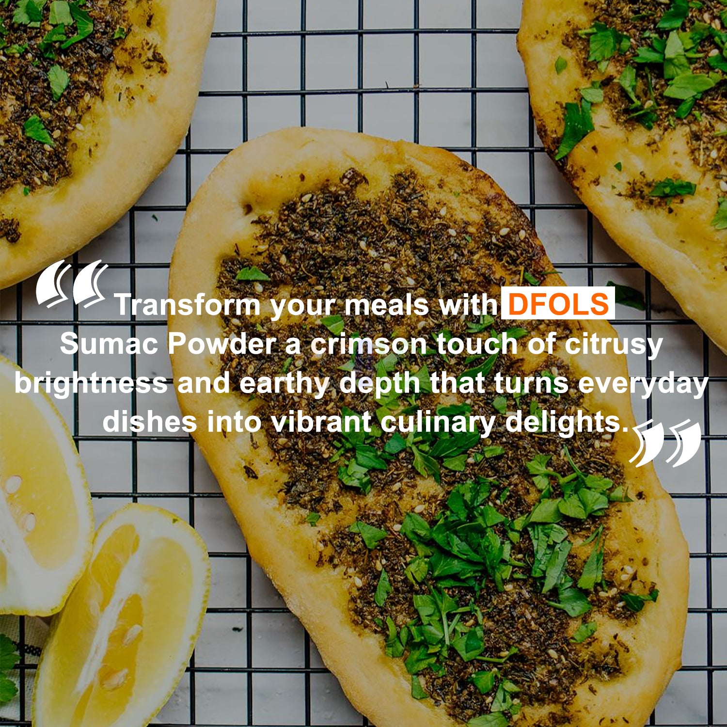 Organic Sumac Powder 100% Pure | No Salt, Non-GMO, No Irradiation | Premium Tangy Spice for Cooking, Salads, Meat & Mediterranean Recipes | Natural Seasoning - DFOLS