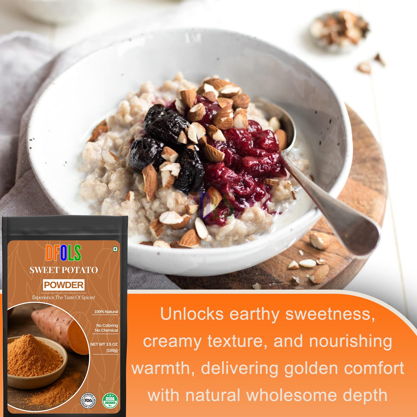 Organic Sweet Potato Powder | Nutrient-Dense Superfood for Smoothies, Baking, Baby Food, Shakes & Healthy Recipes | Gluten-Free, Non-GMO, Vegan, Natural Sweet Potato Flour