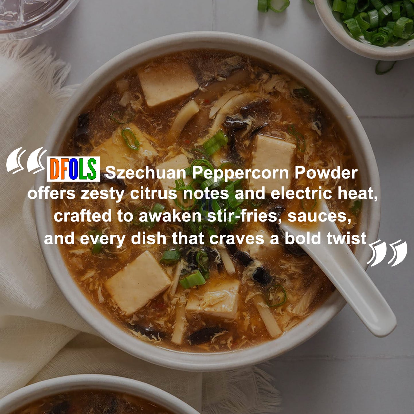 Premium Szechuan Green Peppercorn Powder 1.08 oz | Authentic Sichuan Pepper | Bold Citrus Aroma, Mouth-Numbing Spice | Essential for Mapo Tofu, Kung Pao & Chinese Cooking - DFOLS