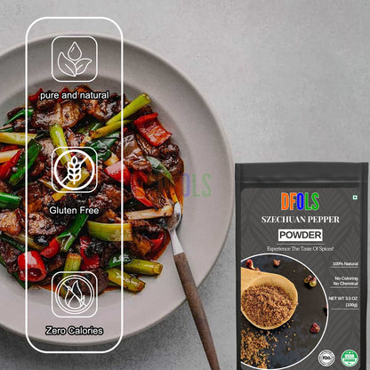 Premium Szechuan Green Peppercorn Powder 1.08 oz | Authentic Sichuan Pepper | Bold Citrus Aroma, Mouth-Numbing Spice | Essential for Mapo Tofu, Kung Pao & Chinese Cooking - DFOLS