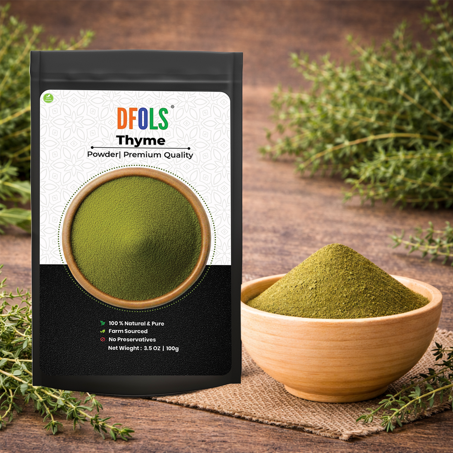Dfols Thyme Powder 100g (3.5oz / 0.22lb) Pure Natural Herb – タイムパウダー