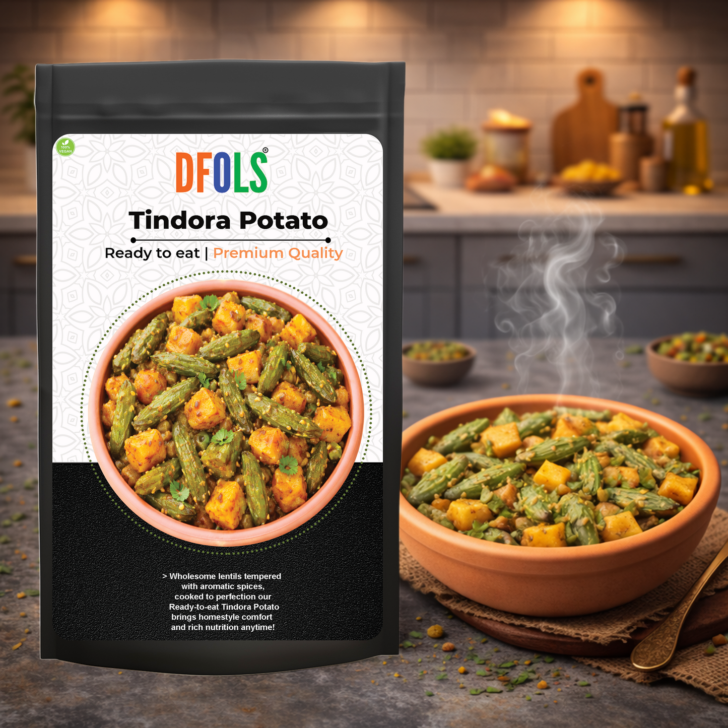 Dfols Tindora Potato Ready to Eat Ivy Gourd Curry 0.49lb 7.76oz 220g ティンドラポテト