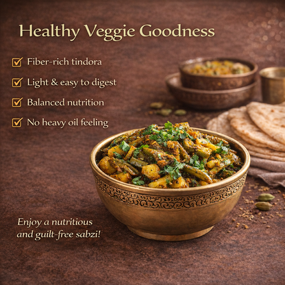 Tindora Potato Curry | Authentic Indian Ivy Gourd & Potato Dish | Ready-to-Eat Heat & Serve | Traditional Spices | Fresh, Flavorful & Convenient Meal Pack