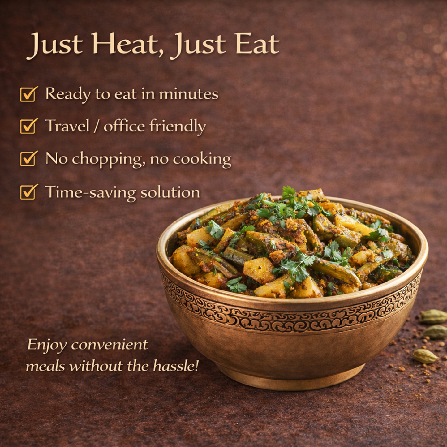 Tindora Potato Curry | Authentic Indian Ivy Gourd & Potato Dish | Ready-to-Eat Heat & Serve | Traditional Spices | Fresh, Flavorful & Convenient Meal Pack