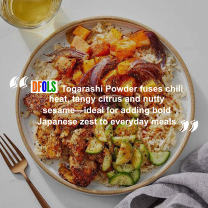 All-Natural Shichimi Togarashi Japanese 7-Spice Seasoning for Steak, Chicken, Vegetables & Tuna | Gluten-Free Chili Blend - DFOLS