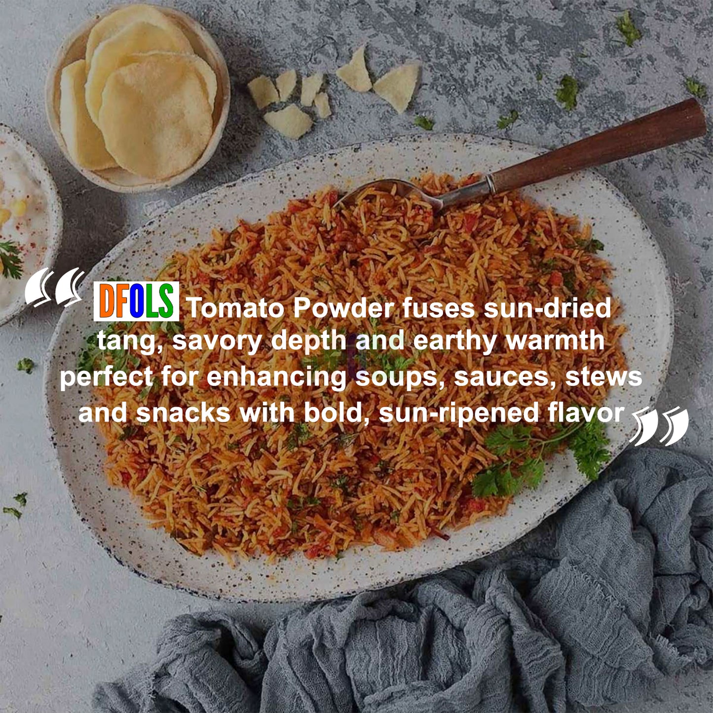 Tomato Powder, Ideal for Smoothies, Cooking, Baking, and More, Non-GMO, Vegan, Gluten-Free, Kosher. - DFOLS