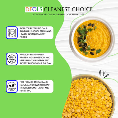 DFOLS Organic Toor Dal | Premium Pigeon Pea | Natural, Protein-Rich & Fiber-Packed | Pesticide-Free, Hand-Picked, Unpolished High-Quality Dal