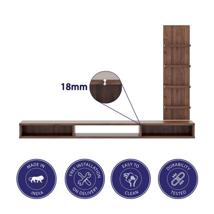 DFOLS Trek Floating Engineered Wood TV Unit with Display Shelf