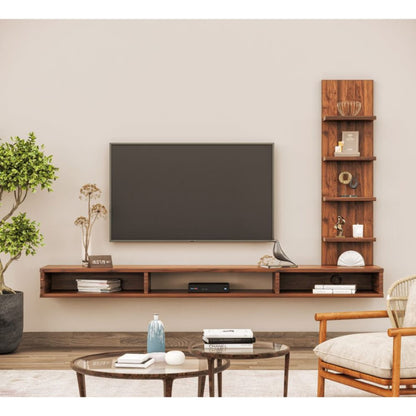 DFOLS Trek Floating Engineered Wood TV Unit with Display Shelf