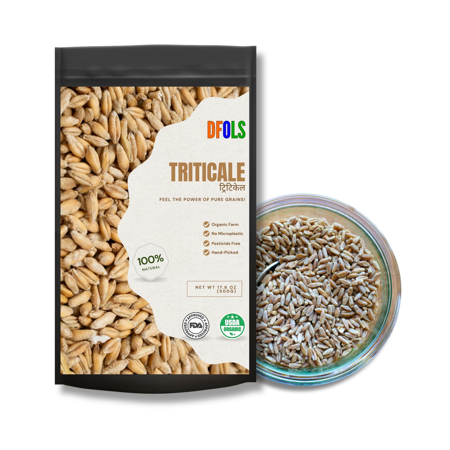 DFOLS Triticale Whole Grain Wheat Rye Cooking 0.55lb 8.82oz 250g トリティケール