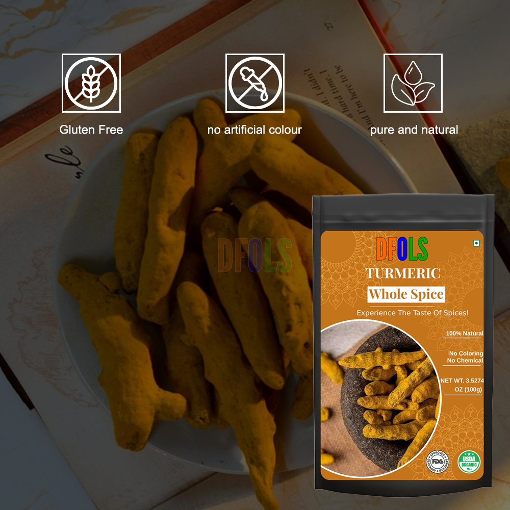 DFOLS Turmeric Whole Spice Cooking 0.22lb 3.5oz 100g ターメリック