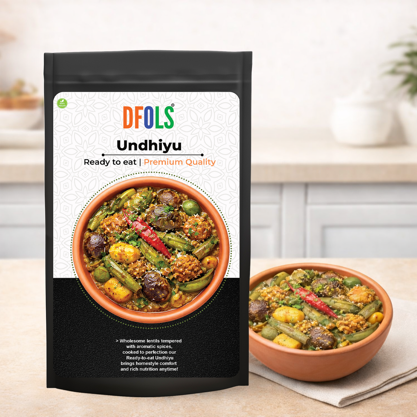DFOLS Undhiyu Ready to Eat Gujarati Mixed Veg Curry 0.49lb 7.76oz 220g ウンディーユー