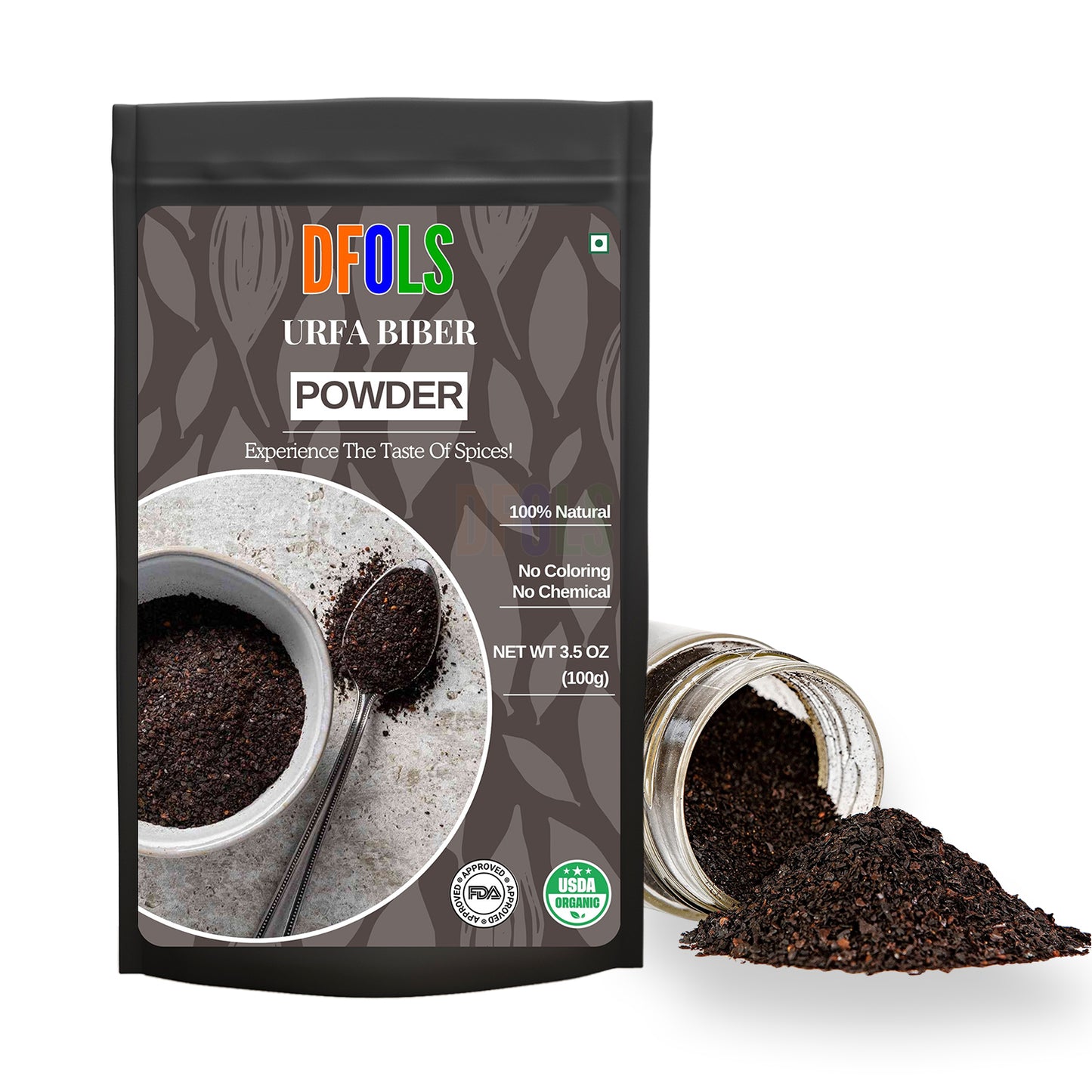 Organic Urfa Biber Powder – 100g Turkish Chili with Smoky, Mild Heat & Natural Sweetness | Pure, Premium Spice for Cooking & Seasoning - DFOLS