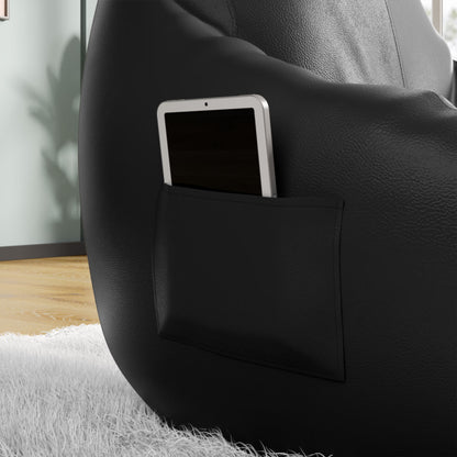 DFOLS 4XL Leatherette Bean Bag Chair with Footrest & Cushion – Black