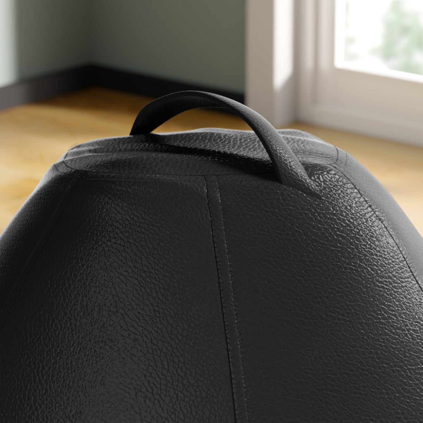 DFOLS 4XL Leatherette Bean Bag Chair with Footrest & Cushion – Black