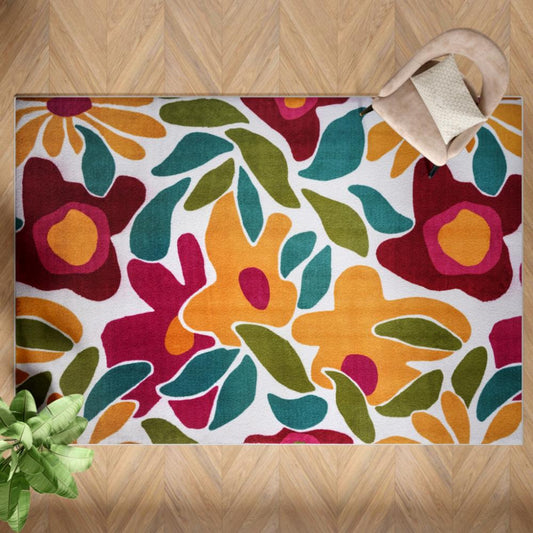 DFOLS Boho Floral Tufted Area Rug – Colorful Modern Decorative Carpet
