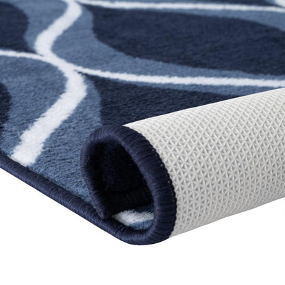 DFOLS Ocean Pearl Printed Area Rug – Modern Blue Anti-Skid Living Room Carpet