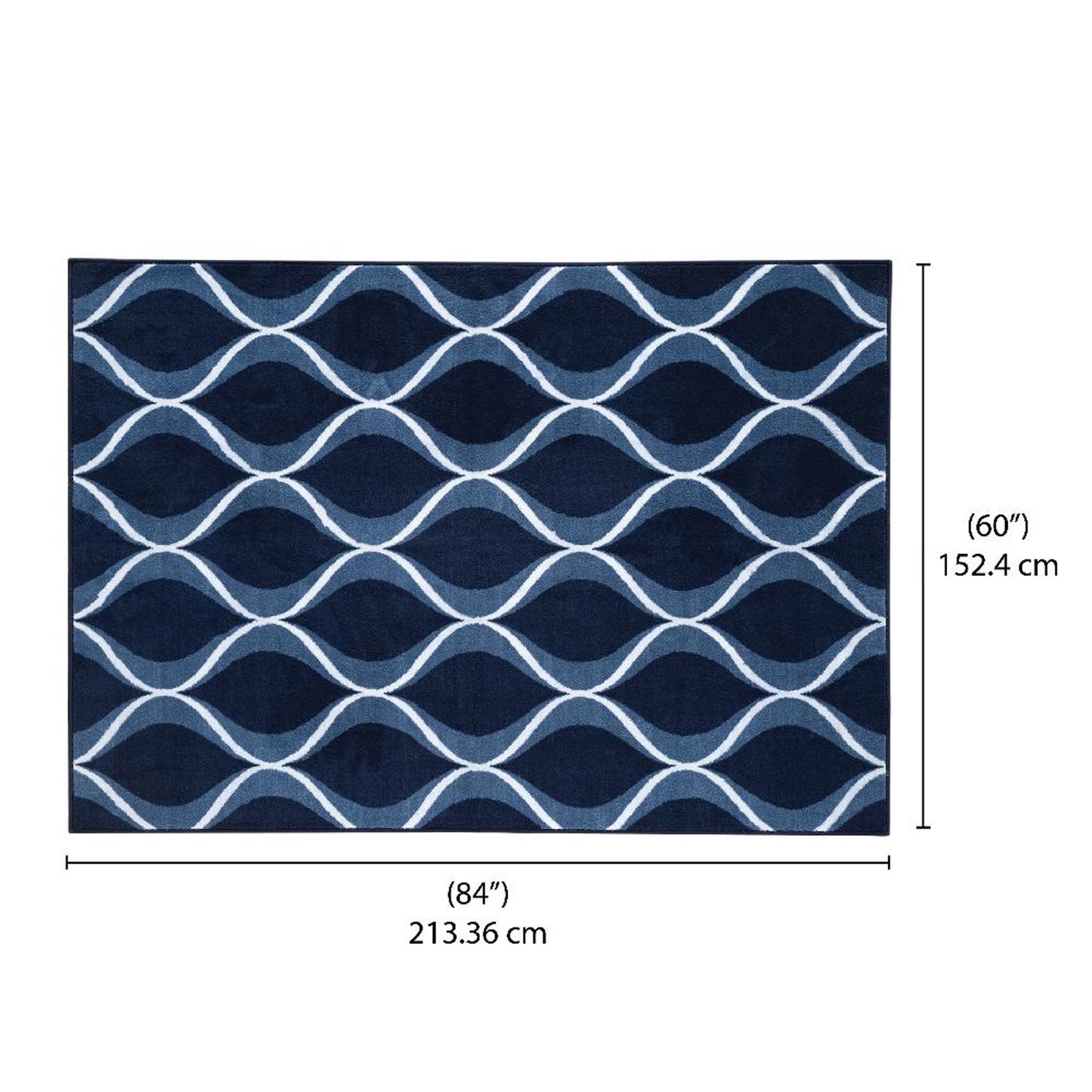 DFOLS Ocean Pearl Printed Area Rug – Modern Blue Anti-Skid Living Room Carpet