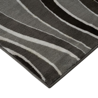 DFOLS Ocean Wave Tufted Area Rug – Modern Brown & Black Wave Pattern Carpet