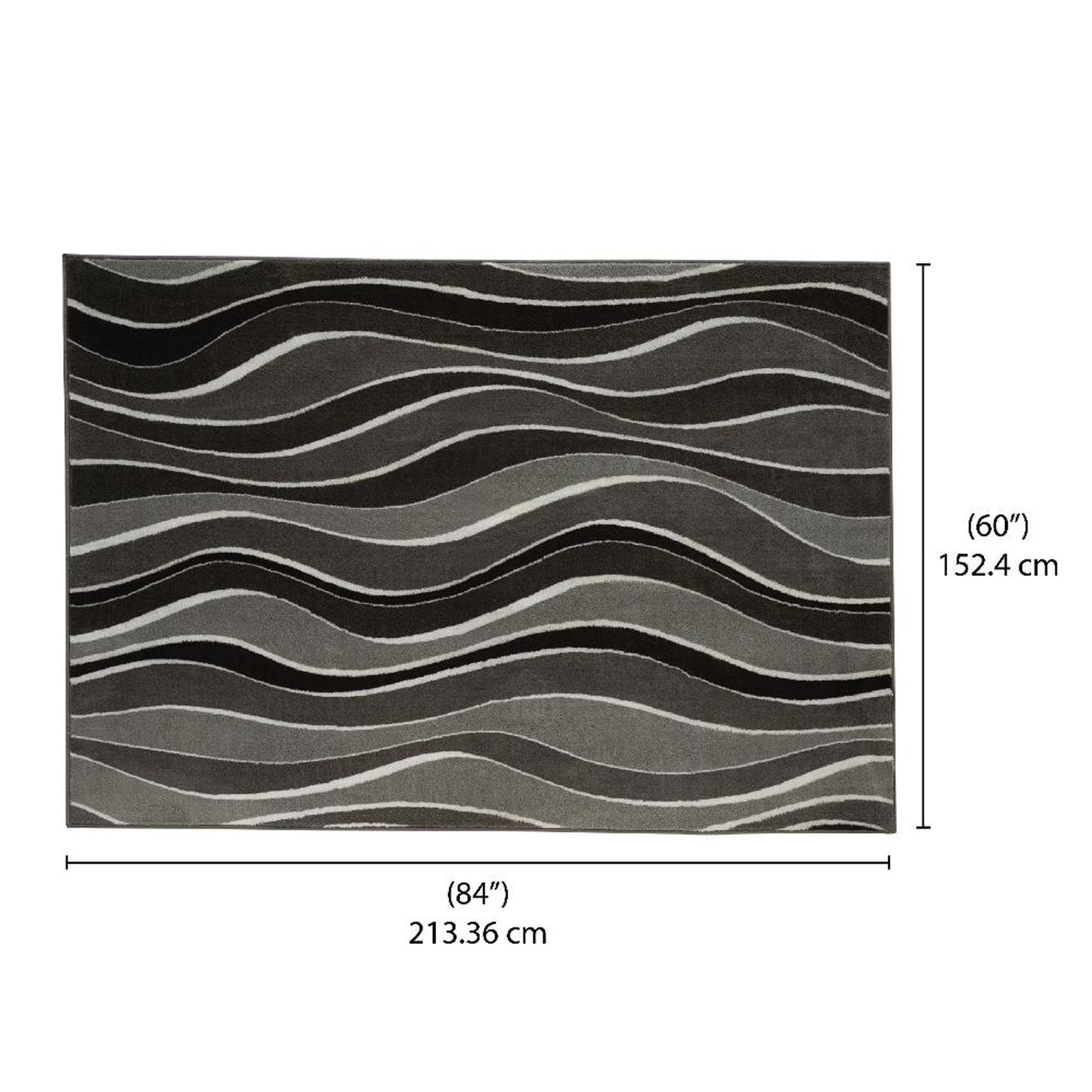 DFOLS Ocean Wave Tufted Area Rug – Modern Brown & Black Wave Pattern Carpet