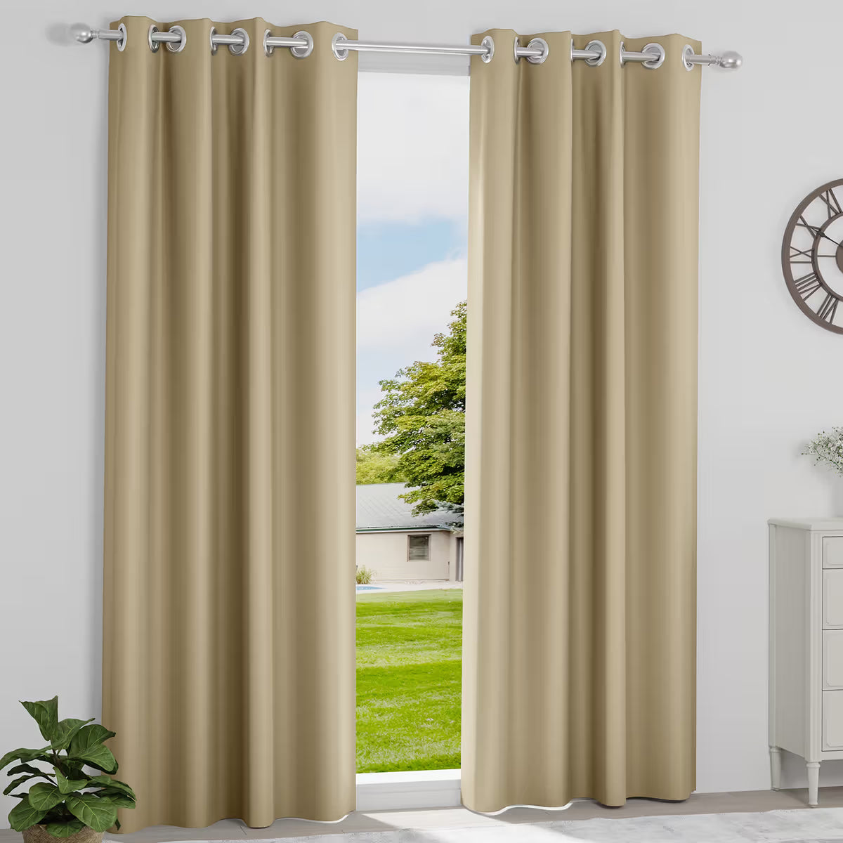 DFOLS Barkana Blackout Curtains – Premium Blue Door Curtain Set