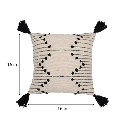 DFOLS Tassel Drip Cushion Cover – Off White & Black