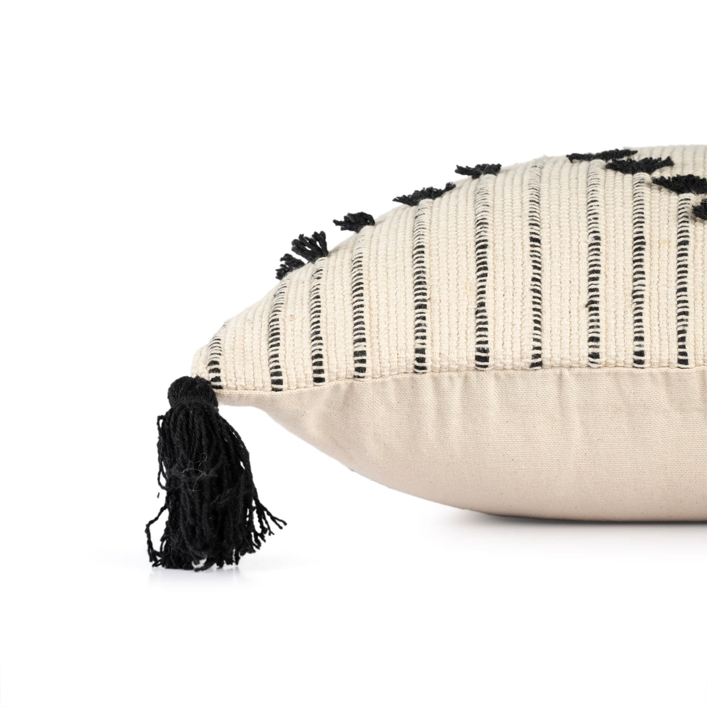 DFOLS Tassel Drip Cushion Cover – Off White & Black