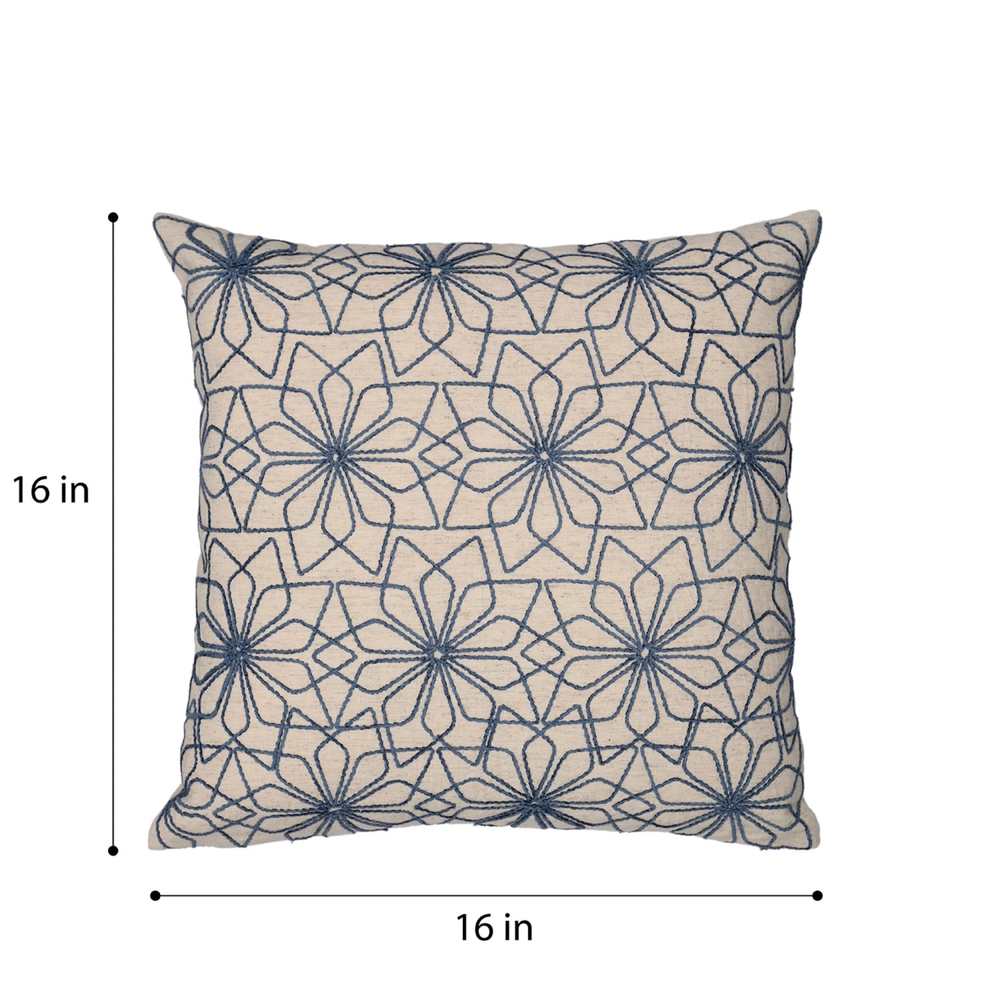 DFOLS Abstract Sunflower Blue Cushion Cover – Modern Embroidered Elegance