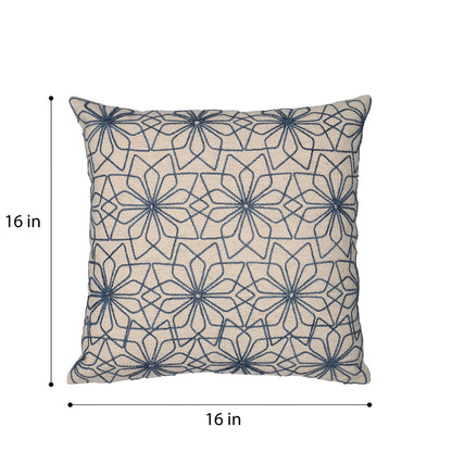DFOLS Abstract Sunflower Blue Cushion Cover – Modern Embroidered Elegance