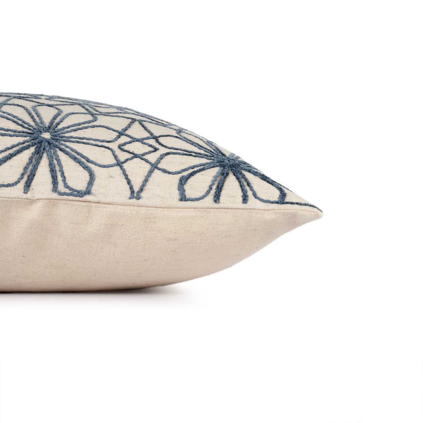 DFOLS Abstract Sunflower Blue Cushion Cover – Modern Embroidered Elegance