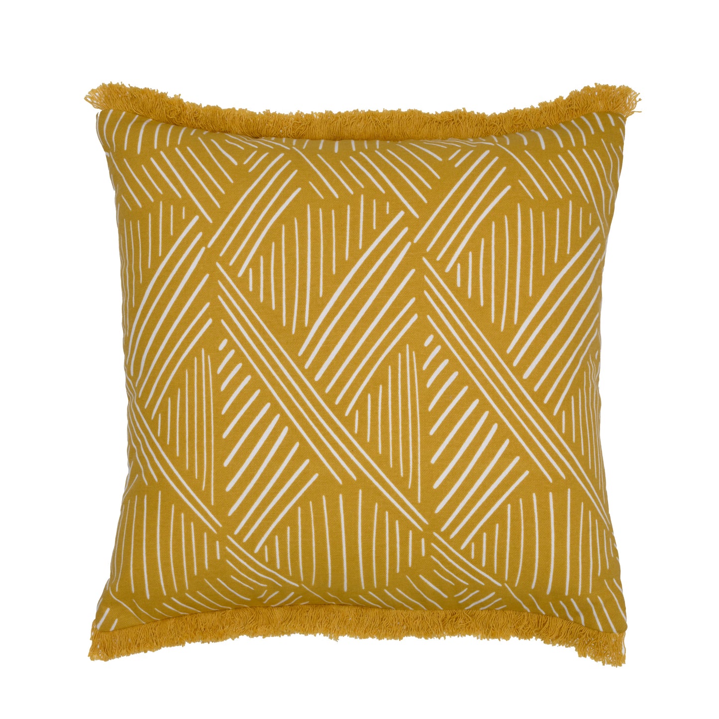 DFOLS Sunny Script Fringe Cushion Cover – Mustard Yellow