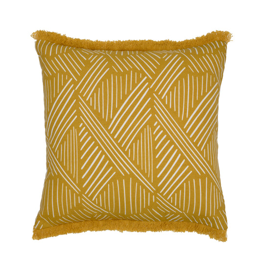DFOLS Sunny Script Fringe Cushion Cover – Mustard Yellow