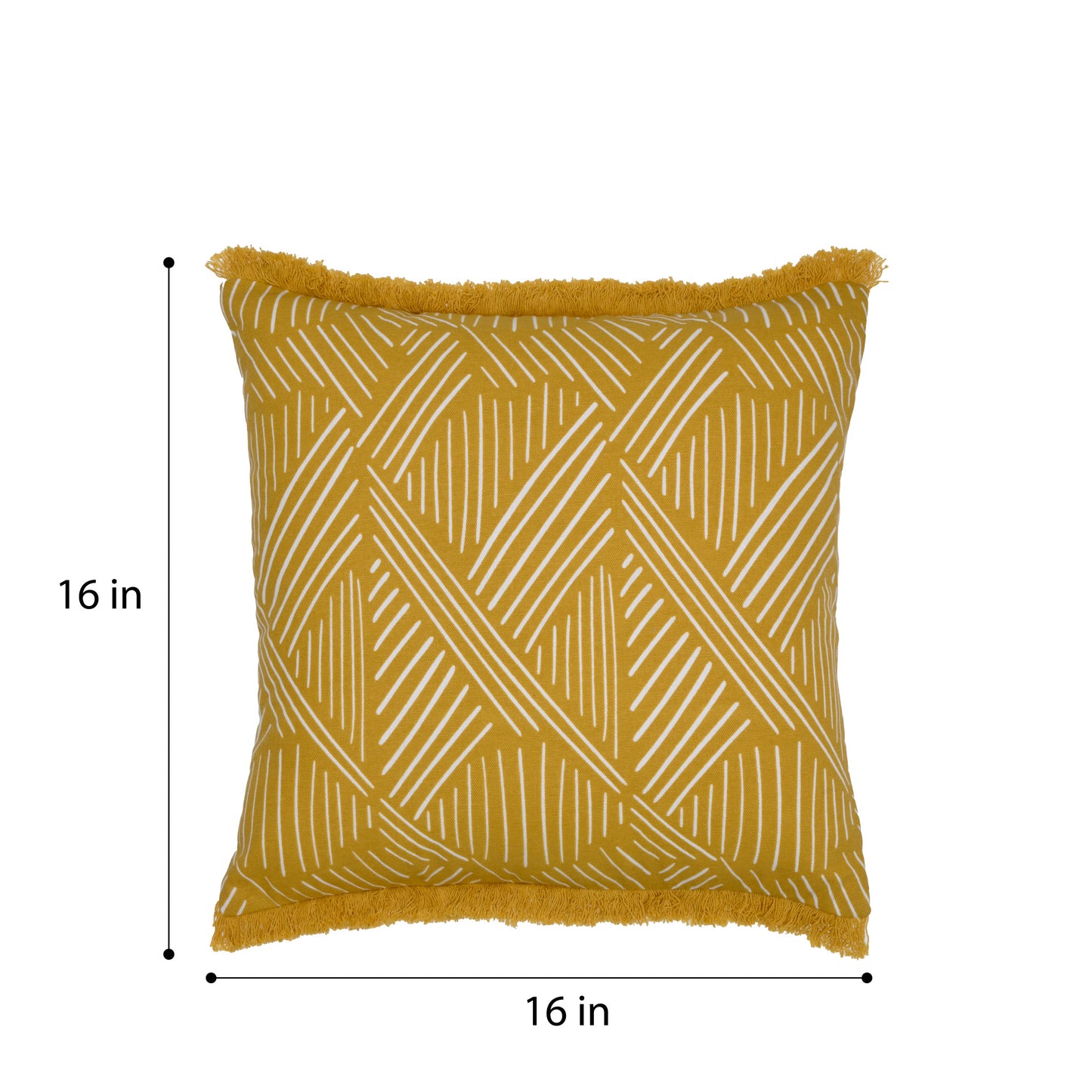 DFOLS Sunny Script Fringe Cushion Cover – Mustard Yellow