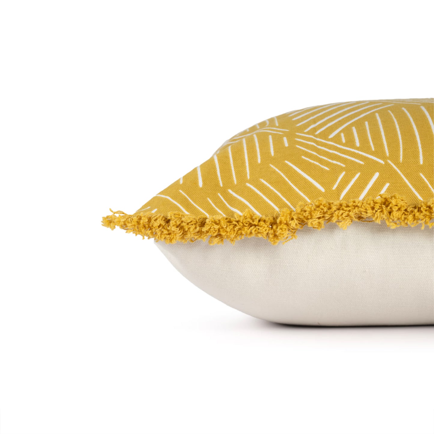 DFOLS Sunny Script Fringe Cushion Cover – Mustard Yellow