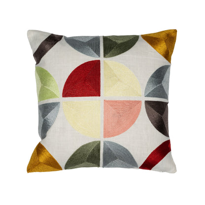 DFOLS Euphoria Geometric Embroidered Cushion Cover – Multicolor