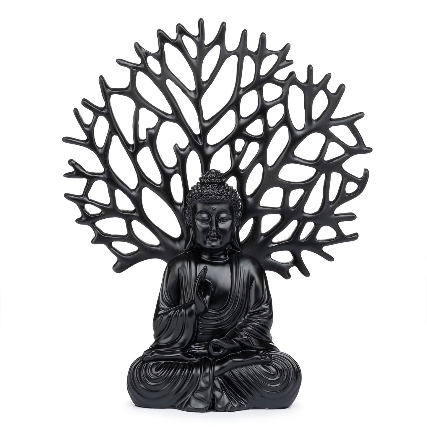 DFOLS Meditative Buddha Under Bodhi Tree Polyresin Showpiece – Spiritual Home Décor