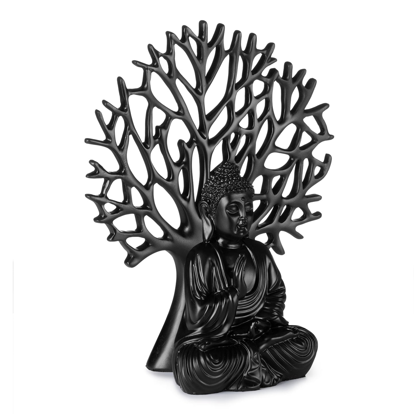DFOLS Meditative Buddha Under Bodhi Tree Polyresin Showpiece – Spiritual Home Décor