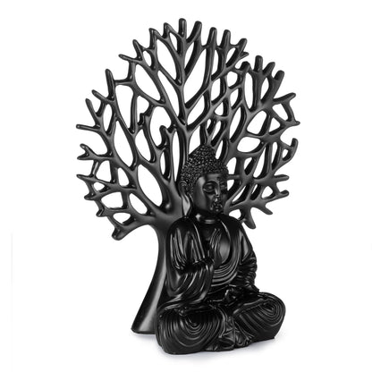 DFOLS Meditative Buddha Under Bodhi Tree Polyresin Showpiece – Spiritual Home Décor