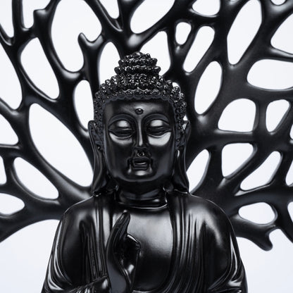 DFOLS Meditative Buddha Under Bodhi Tree Polyresin Showpiece – Spiritual Home Décor