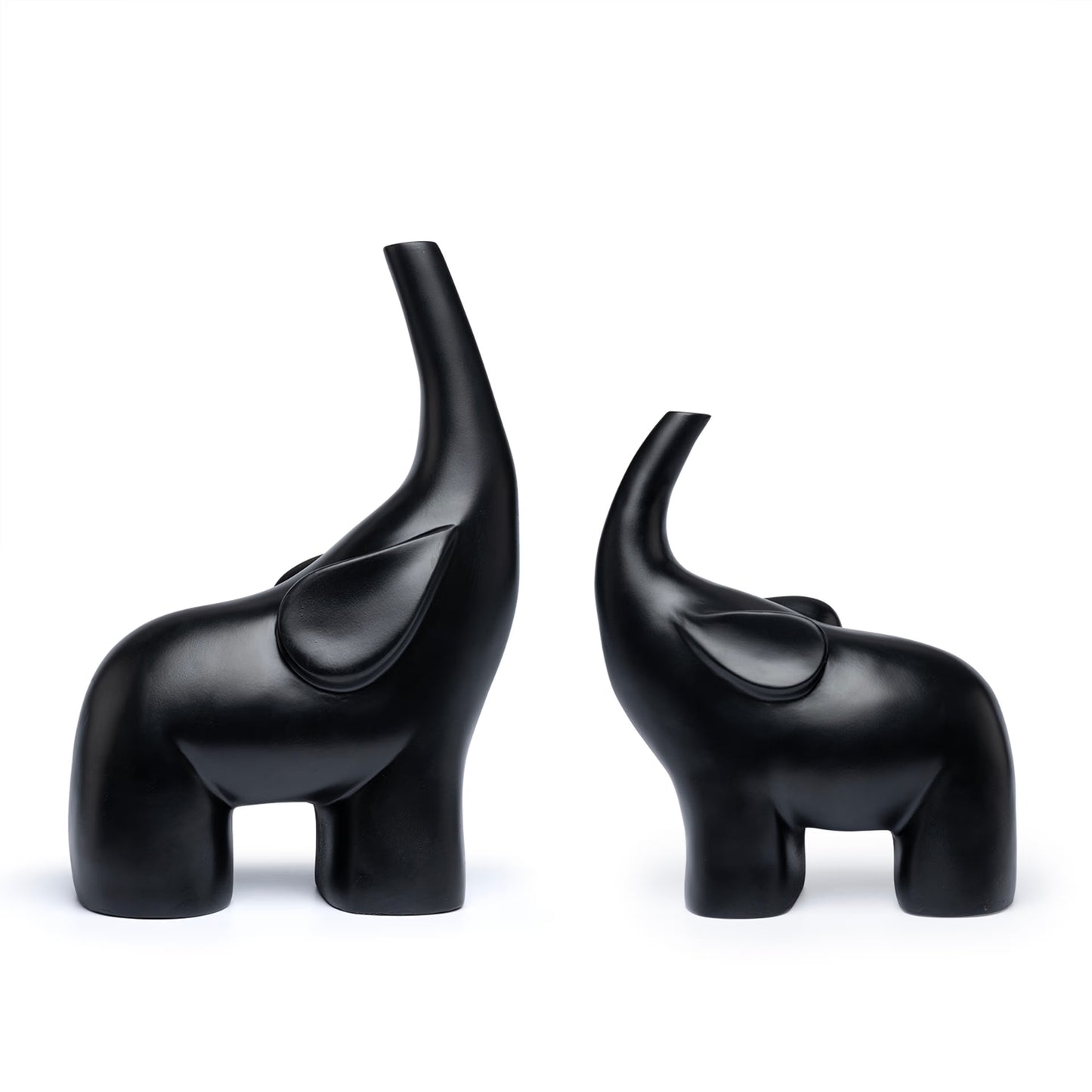 DFOLS Modern Black Elephant Figurine Set – Luxury Tabletop Décor
