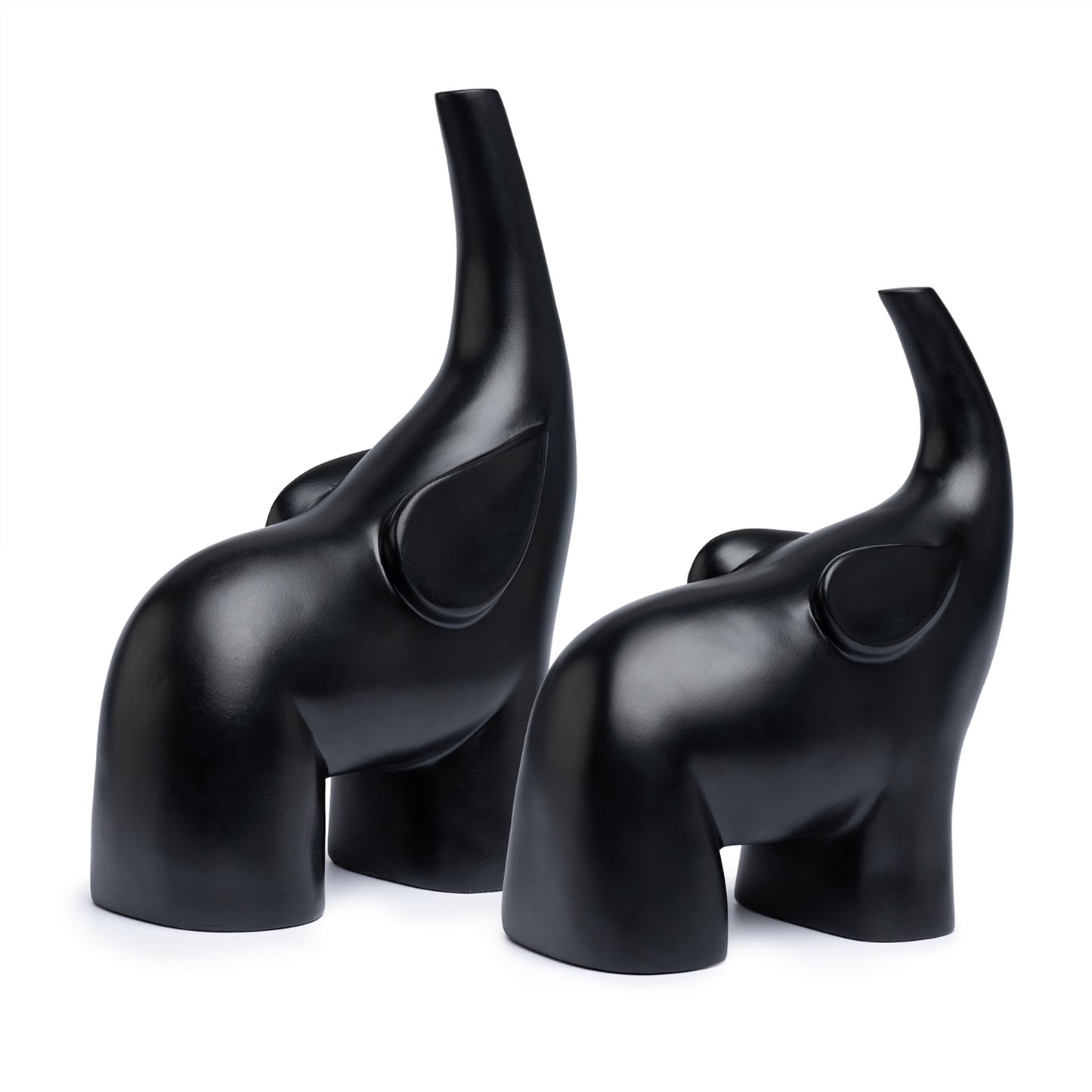 DFOLS Modern Black Elephant Figurine Set – Luxury Tabletop Décor
