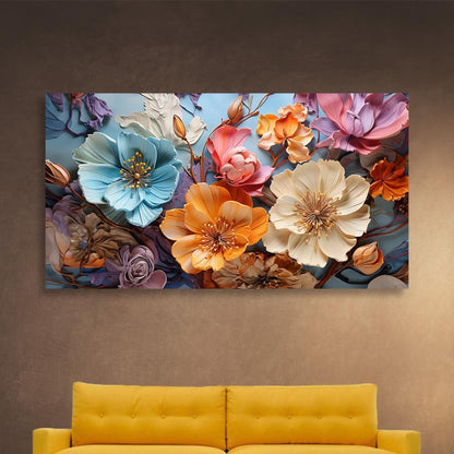 DFOLS Enchantment Garden Bloom Canvas Wall Painting – Floral Modern Wall Art
